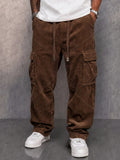 Retro Streetwear Corduroy Utility Cargo Pants