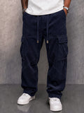 Retro Streetwear Corduroy Utility Cargo Pants