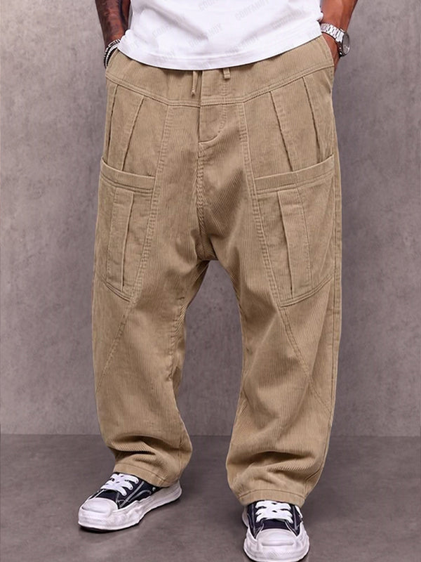 Casual Loose Drop Crotch Corduroy Pants