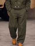 Utility Cotton Double-Breasted Jacket Pants Set