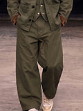 Retro Utility 100% Cotton Cargo Jacket Set