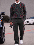 Athleisure Paisley Print Sweatshirt and Cargo Pants Set