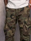 Street Style Camouflage Cargo Drawstring Pants