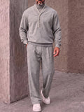Atheleisure Fake 2-Piece Turtleneck Sweatshirt Pants Set