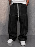 Casual Contrast Stitch 100% Cotton Pants