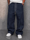 Casual Contrast Stitch 100% Cotton Pants