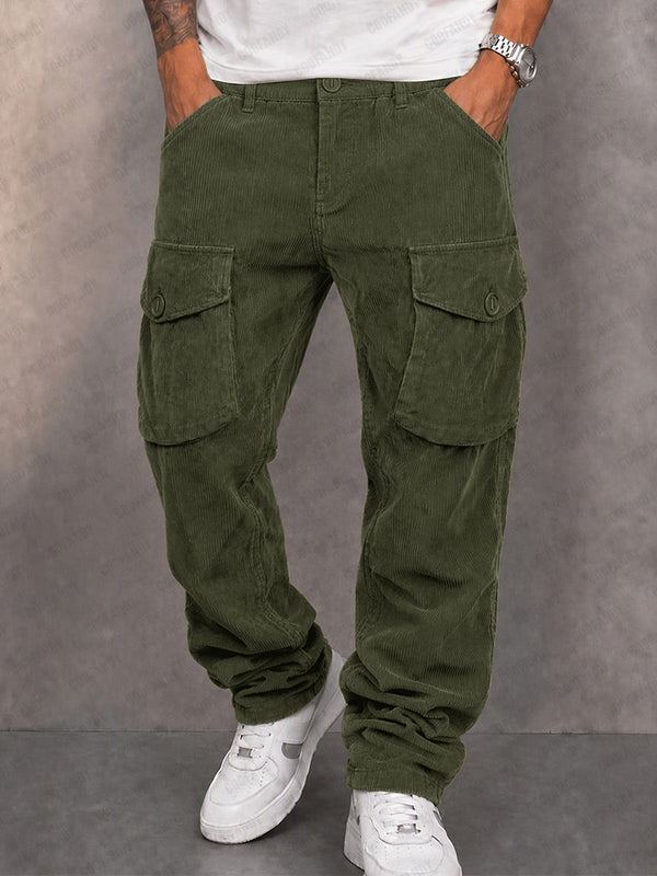 Classic Straight Leg Corduroy Cargo Pants