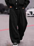 Relaxed Streetwear Button-Up Jacket Pants Set