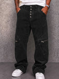 Street Style Corduroy Cargo Wide Leg Pants