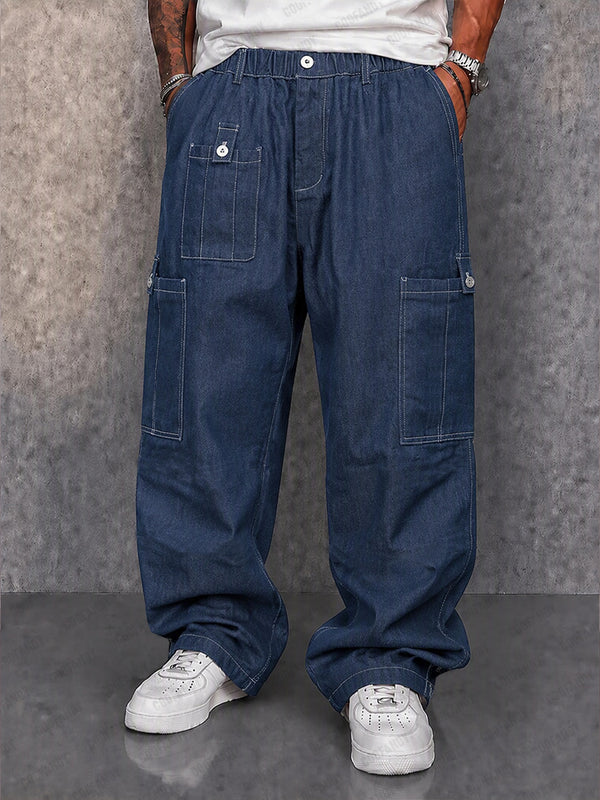 Casual Baggy Multi Pocket Denim-look Pants