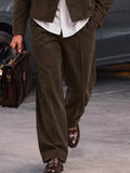 Casual Faux Suede Trench Jacket Pants Set