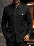 Modern Utility Pockets Safari Suit Set