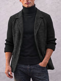Smart Casual Ribbed Knit Patchwork Herringbone Blazer