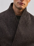 Minimalist Concealed Placket Stand Collar Tweed Blazer