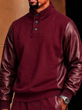 Trendy Urban Faux Leather Panel Matching Set