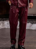 Modern Streetwear Faux Leather Jacket Pants Set