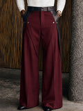 Sleek Urban Faux Leather Patchwork Suit Pants