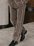 Elegant Shimmer Line Accents Velvet Suit Set