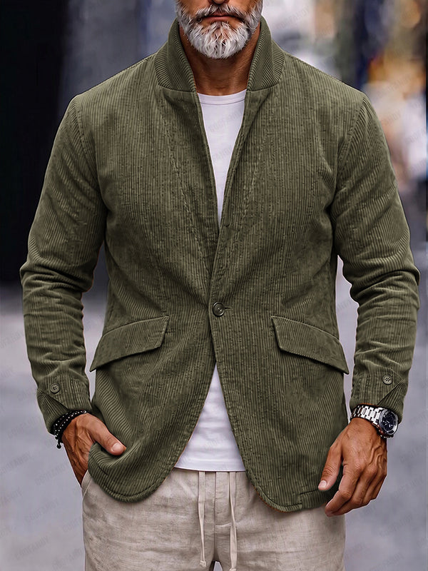 Retro Single Breasted Corduroy Blazer Jacket