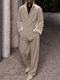 Minimalist Luxury Velvet Panel Blazer and Pants Set