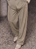 Minimalist Luxury Velvet Panel Blazer and Pants Set