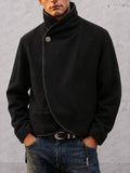 Retro Inspired Faux Suede Stand Collar Jacket