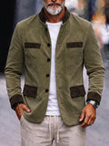Retro-Inspired Corduroy Blazer Jacket