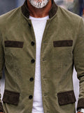 Retro-Inspired Corduroy Blazer Jacket