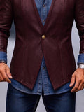 Retro Streetwear Denim-Look Faux Leather Jacket