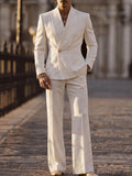 Smart Casual Pleated Front Blazer and Pants Set