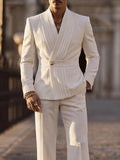 Smart Casual Pleated Front Blazer and Pants Set