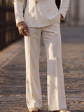 Smart Casual Pleated Front Blazer and Pants Set