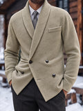 Dressy Casual Double-Breasted Twill Blazer
