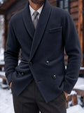 Dressy Casual Double-Breasted Twill Blazer