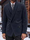 Dressy Casual Double-Breasted Twill Blazer
