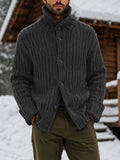 Versatile Cable Knit Turtleneck Cardigan