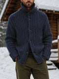 Versatile Cable Knit Turtleneck Cardigan