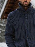 Versatile Cable Knit Turtleneck Cardigan