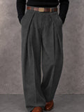 Casual Relaxed Fit Corduroy Suit Pants