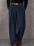 Casual Relaxed Fit Corduroy Suit Pants