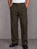 Smart Casual Straight-Leg Twill Pants