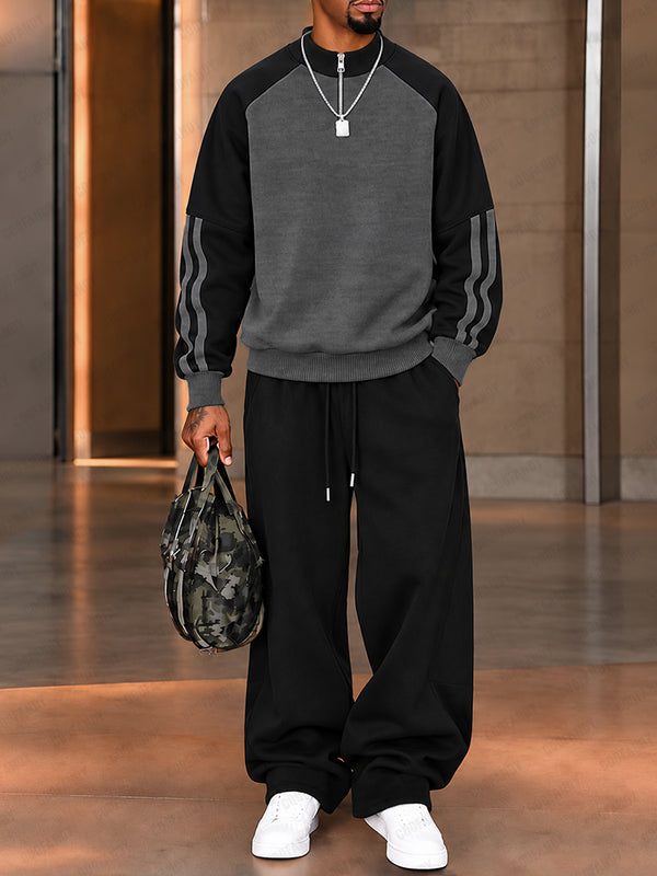 Athletic Style Loose Two Tone Matching Set