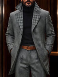 Vintage Inspired Lapel Houndstooth Blazer and Pants Set