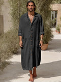 Casual Relaxed Fit 100% Cotton Long Shirt Sets coofandy Black M 