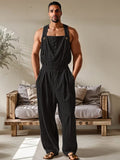Modern Stylish 100% Cotton Jumpsuit Jumpsuit coofandy Black M 