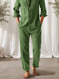 Classic Fit 100% Cotton Jumpsuit Jumpsuit coofandy 