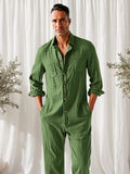 Classic Fit 100% Cotton Jumpsuit Jumpsuit coofandy 