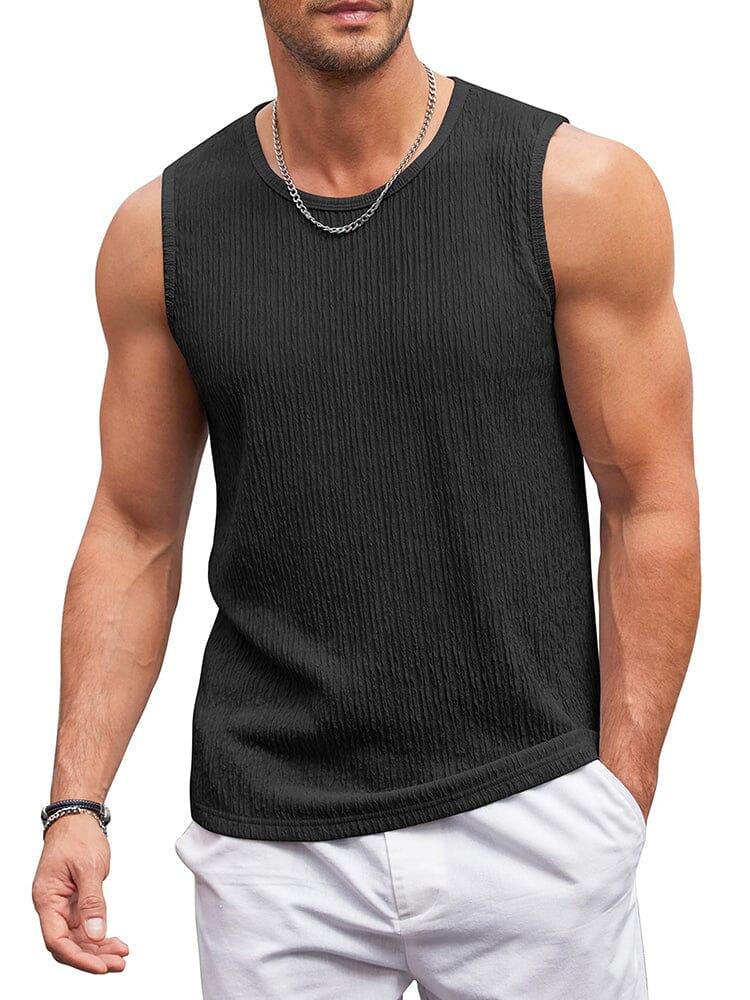 Casaul Jacquard Knit Tank Top (US Only) – COOFANDY