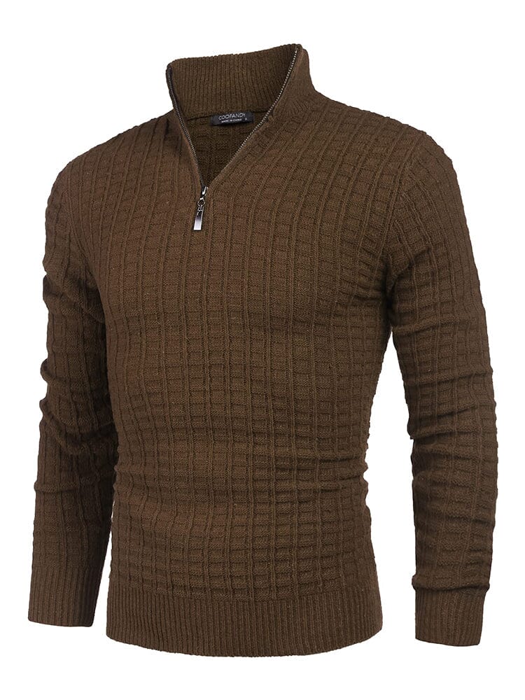 Soft Polo Collar Knit Sweater (US Only) Sweater coofandy Brown S 