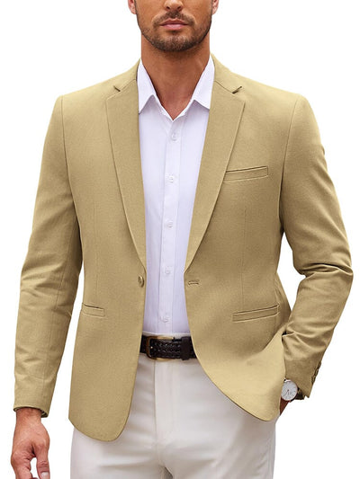 Casual One Button Suit Jacket (US Only) Blazer coofandy Khaki S 